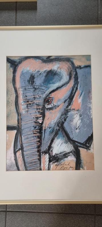 Olifant Schilderij - Hendrick Nys - 2001 beschikbaar voor biedingen