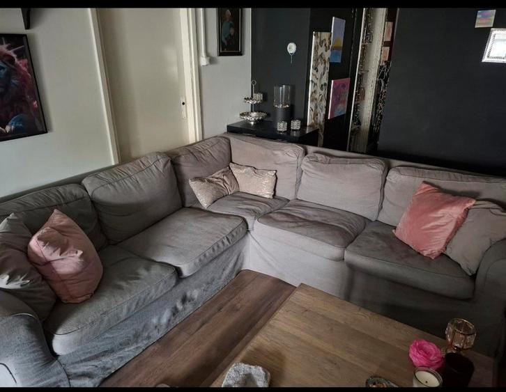 ikea ektorp hoekbank 5 personen slaapbank en laa er onder, Huis en Inrichting, Banken | Complete zithoeken, Gebruikt, Ophalen