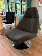 Fauteuil draaistoel met zware chromen voet, Ophalen, 75 tot 100 cm, Zo goed als nieuw, Metaal