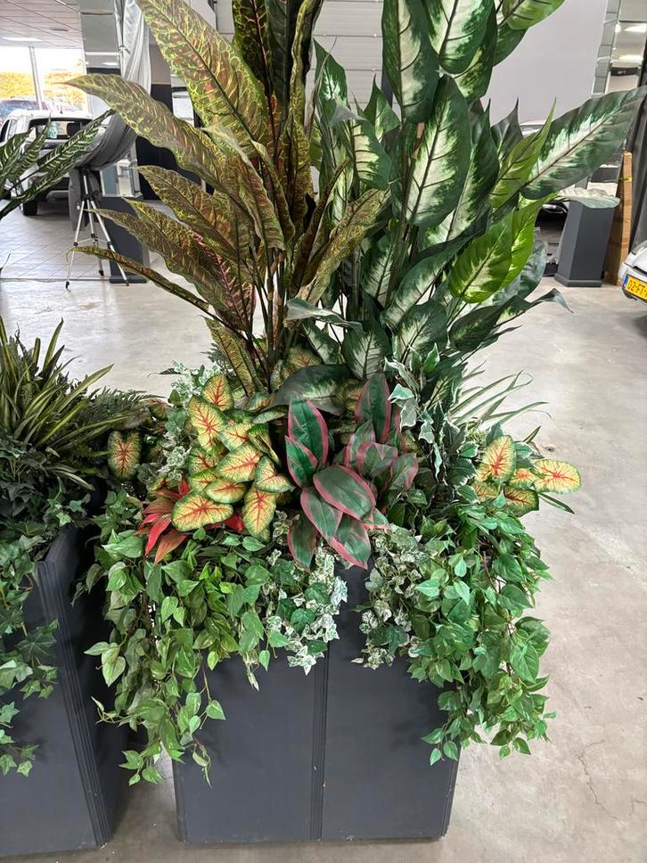 Kunstplanten in bak - 12 stuks, Tuin en Terras, Planten | Tuinplanten, Vaste plant, Overige soorten, Volle zon, Bloeit niet, Ophalen