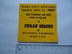 sticker oud ZWAAN SNACKS Amsterdam WEST vintage snackbar, Verzenden, Zo goed als nieuw, Bedrijf of Vereniging