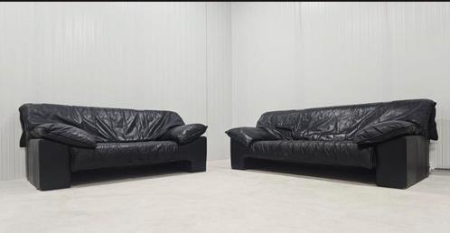 2 Leolux '70 banken, Huis en Inrichting, Banken | Complete zithoeken, Gebruikt, Leer, Ophalen