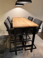 Hoge eettafel bartafel met 4 stoelen, Ophalen, Gebruikt