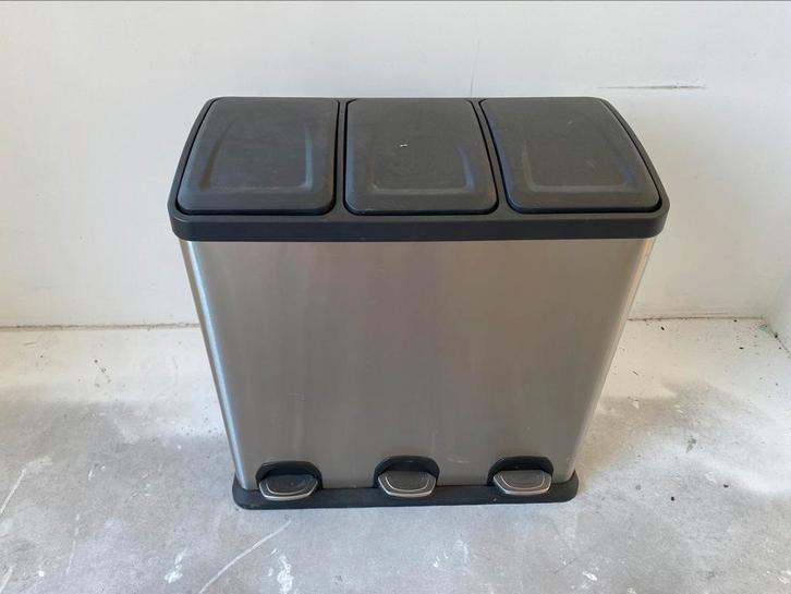 Prullenbak 60L (3-delig), Huis en Inrichting, Woonaccessoires | Prullenbakken, Gebruikt, Minder dan 50 cm, Ophalen