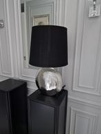 Tafellamp schemerlamp nachtlamp zilver zwart kap, Ophalen, Gebruikt, 50 tot 75 cm, Stof
