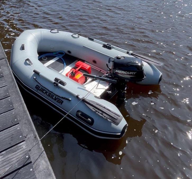 Zgan quicksilver 250 sport en 4 pk mercury., Watersport en Boten, Speedboten, Zo goed als nieuw, Minder dan 3 meter, Benzine, Minder dan 70 pk