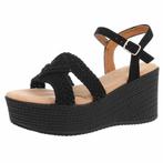 Dames wedge sandalen met sleehakken zwart 36 37 38 39 40 41, Ophalen of Verzenden, Nieuw, Zwart, Sandalen of Muiltjes