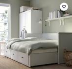 Ikea Hemnes slaapbed incl 2 matrassen, Huis en Inrichting, Slaapkamer | Bedden, Eenpersoons, Wit, Ophalen of Verzenden, Zo goed als nieuw