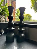Set van 2 houten kandelaars, Ophalen of Verzenden, Zo goed als nieuw, Hout, 25 tot 50 cm
