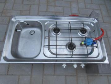 RVS gasstel met spoelbak beschikbaar voor biedingen