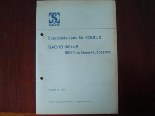 SACHS 100/4S 1968 ersatzteile liste 100 cc 4 versnelling, Motoren, Handleidingen en Instructieboekjes, Overige merken, Ophalen of Verzenden