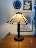 Postmoderne Tafellamp - Art Deco Stijl - Glas & Metaal, Huis en Inrichting, Ophalen, Glas, Minder dan 50 cm