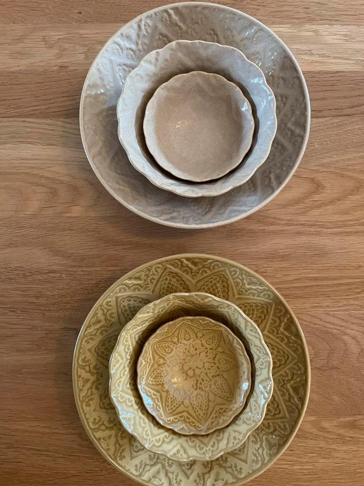 Dille & Kamille Schalen/Bakjes Set, Huis en Inrichting, Keuken | Servies, Zo goed als nieuw, Schaal of Schalen, Effen, Aardewerk