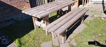 Hillhout tuintafel en bank 180cm beschikbaar voor biedingen