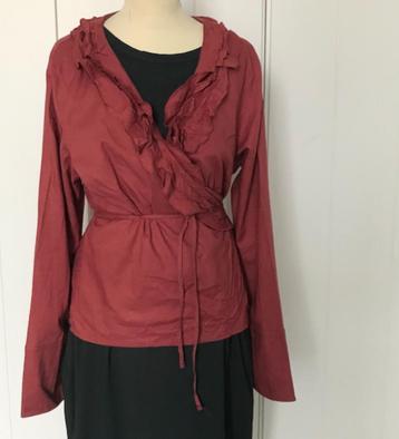 NOA NOA blouse * vollants * bordeauxrood * mt 38 /40 / 42 beschikbaar voor biedingen