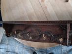 Vintage kapstok met houtsnijwerk, Wandkapstok, Gebruikt, Ophalen of Verzenden, Minder dan 100 cm