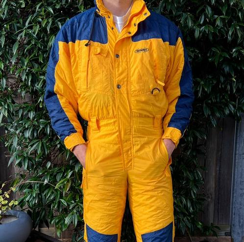 Geel Vintage Retro Skipak M, Kleding | Heren, Wintersportkleding, Gedragen, Pak, Maat 48/50 (M), Ophalen of Verzenden