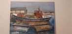 SPOED Schilderij vissersboot Scheveningen door A Groot, Antiek en Kunst, Ophalen