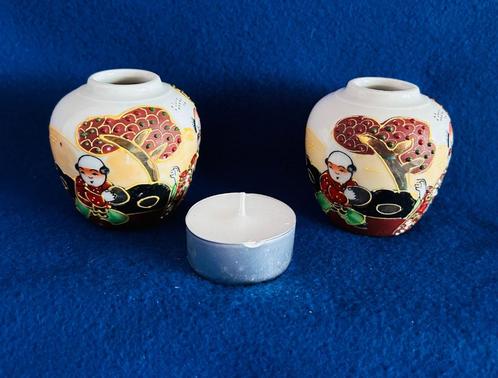 Satsuma Miniatuur vaasjes 6 cm h € 30 p/s of 2 = € 45 Japan, Antiek en Kunst, Antiek | Porselein, Ophalen