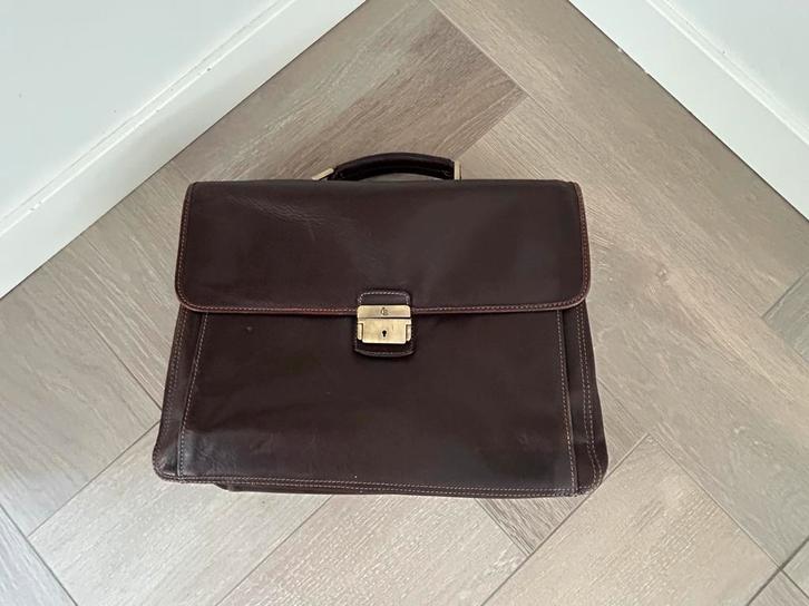 Luxe leren laptop tas / aktetas – Castelijn & Beerens Verona, Computers en Software, Laptoptassen, Gebruikt, Aktetas, 15 inch