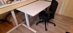 Sta/zit bureau 120x70 wit incl. Dauphin bureaustoel, Ophalen, Zo goed als nieuw