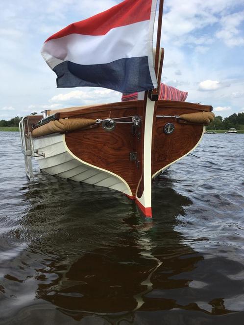 Kapitein Sloep elektrisch 7.20 x 2.30 mtr nw. Staat., Watersport en Boten, Sloepen, Zo goed als nieuw, Tot 10 pk, 6 meter of meer