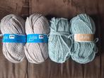 4 bollen wol: 2 beige / 2 groen - Julia zeeman, Ophalen of Verzenden, Nieuw, Breien of Haken, Wol of Garen
