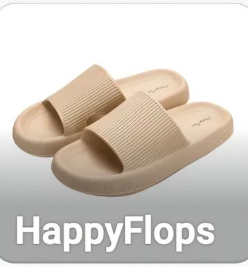 2 x Originele beige Happy Flops beschikbaar voor biedingen