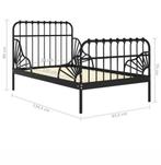 IKEA Minnen Meegroeibed - Zwart, Huis en Inrichting, Ophalen, Verstelbaar, Eenpersoons, Zo goed als nieuw