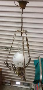 hanglamp messing glas elektrisch bewerkt, Huis en Inrichting, Lampen | Hanglampen, Ophalen of Verzenden