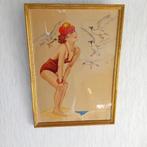 PRACHTIGE OUDE PIN UP PLAAT, Antiek en Kunst, Ophalen