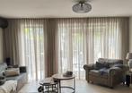 Luxury taupe vitrages op maat, Bruin, 200 cm of meer, Nieuw, Ophalen of Verzenden