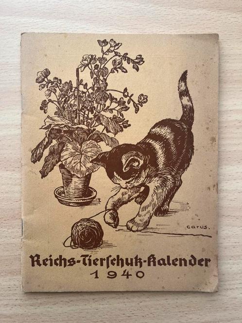 WO2 DUITS Reichs Tierschutz Kalender 1940, Verzamelen, Militaria | Tweede Wereldoorlog, Landmacht, Boek of Tijdschrift, Duitsland