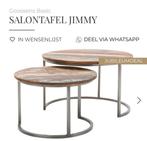 Salontafel set van 2 (goossens), Huis en Inrichting, Tafels | Salontafels, Ophalen, Gebruikt, 50 tot 100 cm, Rond