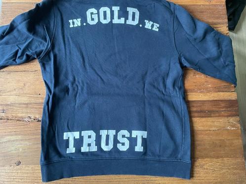 Hoody in Gold we Trust maat M donkerblauw gedragen, Kleding | Heren, Truien en Vesten, Gedragen, Maat 48/50 (M), Blauw, Ophalen