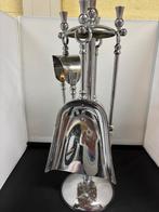 Vintage Openhaardsetje Chroom, Ophalen, Gebruikt, Hout, Overige soorten