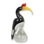 Murano style glas Neushoornvogel 19,4x12x6,7, Verzenden