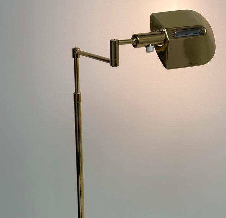 Vintage messing in hoogte verstelbare leeslamp Metalarte, Huis en Inrichting, Lampen | Vloerlampen, Zo goed als nieuw, 150 tot 200 cm