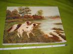 schilderij  spaniel jachthonden   40 x 30 cm, Ophalen of Verzenden