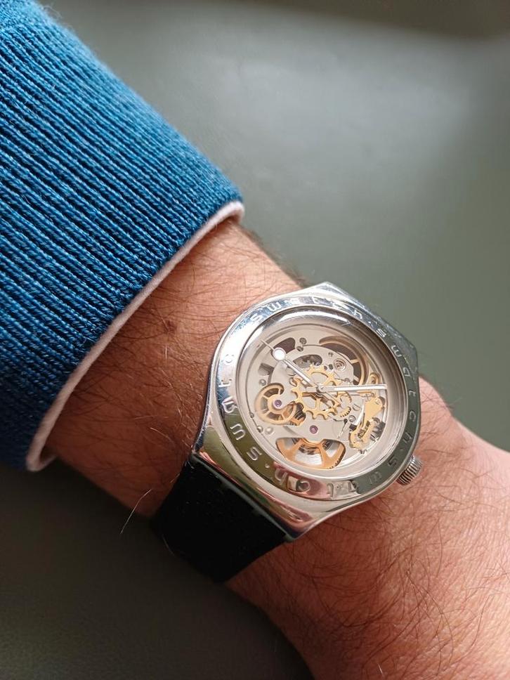 Swatch heren horloge Irony Body & Soul Skeleton, Sieraden, Tassen en Uiterlijk, Horloges | Heren, Swatch, Ophalen of Verzenden