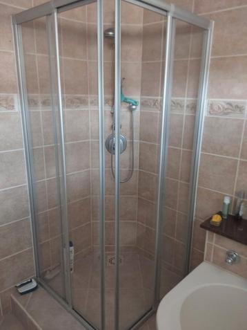 douchecabie. merk breuer . Fara4 80/90 x 185 mat zilver.  beschikbaar voor biedingen