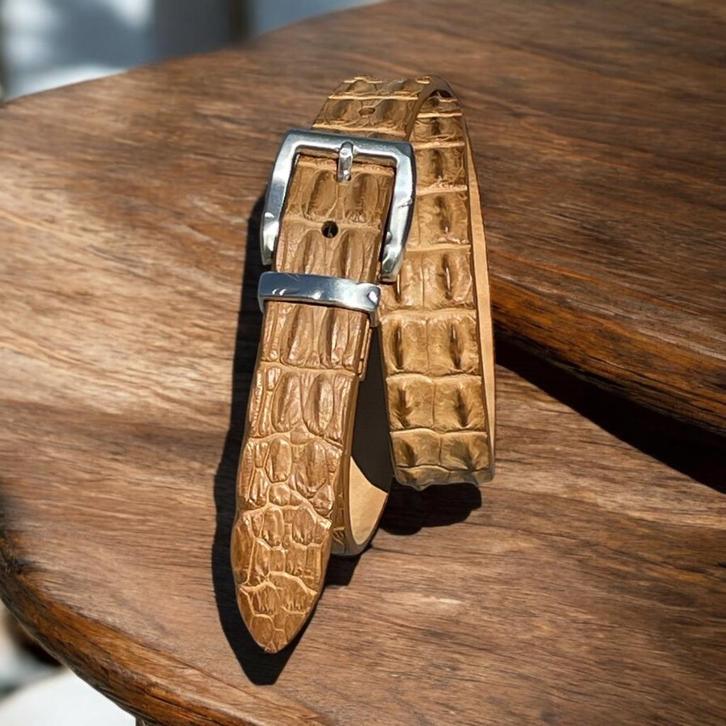 Croco heren riem Alberto Belini, Kleding | Heren, Riemen en Ceinturen, Nieuw, Riem of Ceintuur, 115 cm of meer, Overige kleuren