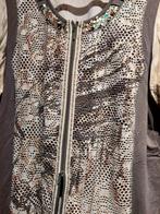 Damesvest  khaki/glitter mt large deelbare rits, Ophalen of Verzenden, Zo goed als nieuw, Maat 42/44 (L), Groen