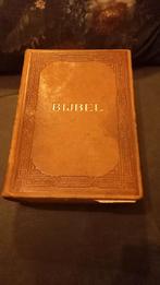Oude Bijbel met lederen band, Antiek en Kunst, Antiek | Boeken en Bijbels, Ophalen of Verzenden