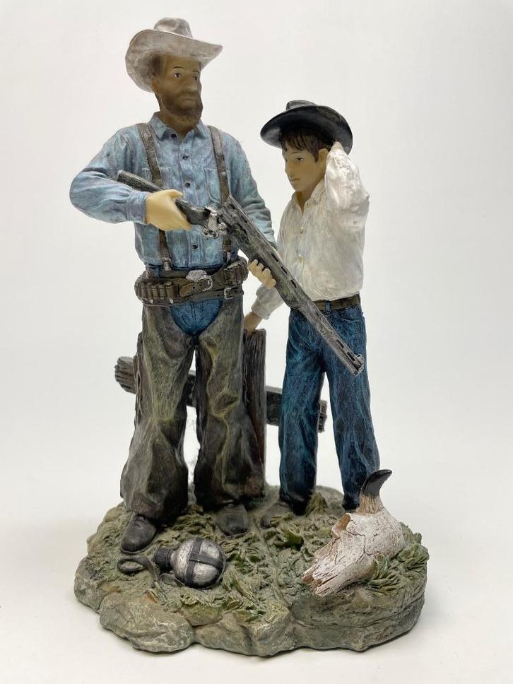 Cowboy beeld, vader en zoon., Antiek en Kunst, Curiosa en Brocante, Ophalen of Verzenden