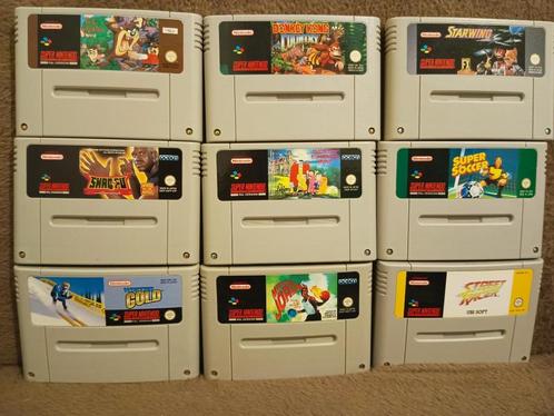Super Nintendo + vele games + controllers, Spelcomputers en Games, Spelcomputers | Nintendo Super NES, Zo goed als nieuw, Met 2 controllers