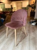 2x roze velours eetkamerstoelen, Huis en Inrichting, Stoelen, Ophalen, Zo goed als nieuw, Overige kleuren, Twee