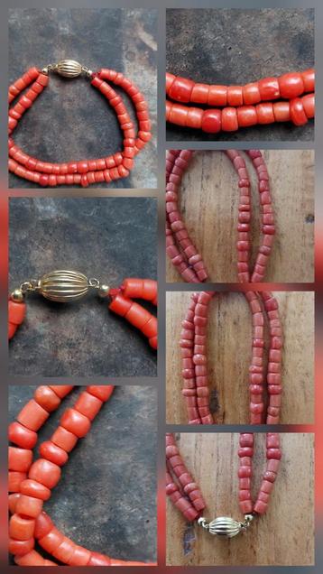 antieke bloedkoraal armband,14 krt gouden slotje,18 cm beschikbaar voor biedingen