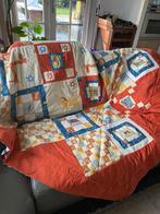 Grote patchwork deken, handgemaakt, Huis en Inrichting, Woonaccessoires | Plaids en Woondekens, Ophalen of Verzenden, Zo goed als nieuw