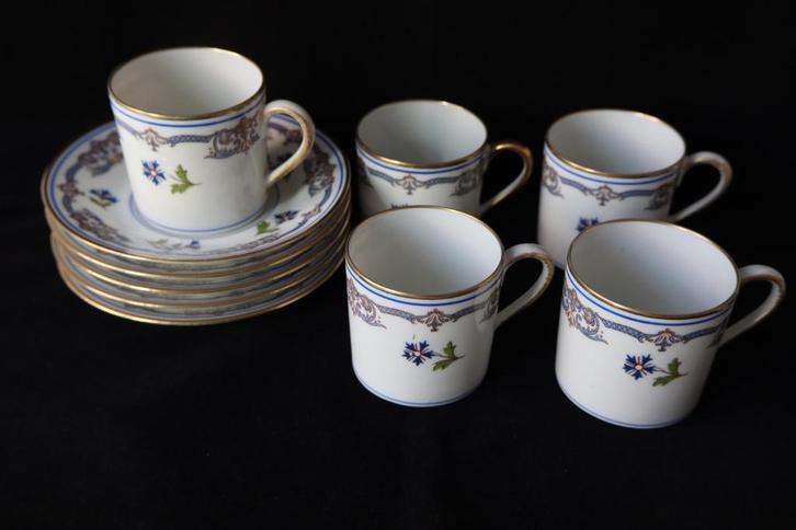 Antiek C Ahrenfeldt Limoges koffie set x 5 1893-1930, Antiek en Kunst, Antiek | Porselein, Ophalen of Verzenden